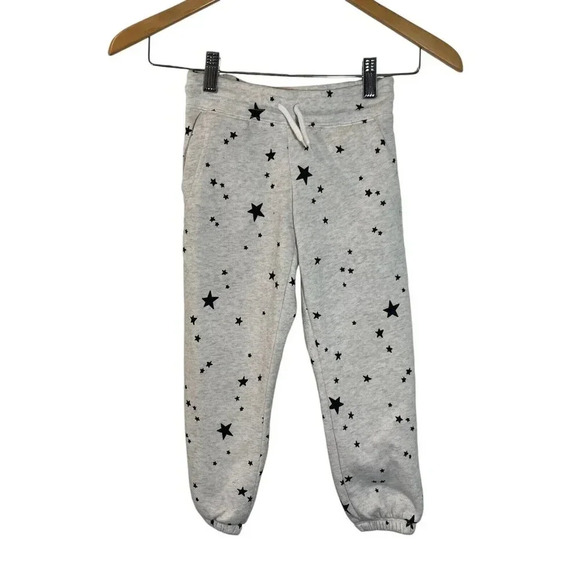 Old Navy Girls Sweatpants Size XS 5 Star Pattern Cream and Black Pockets Pull On - Picture 1 of 4